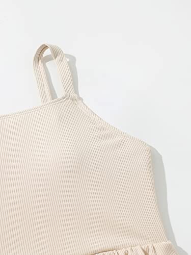 Floerns Girl's Color Block Ruffle Trim Two Piece Bikini Swimsuit4