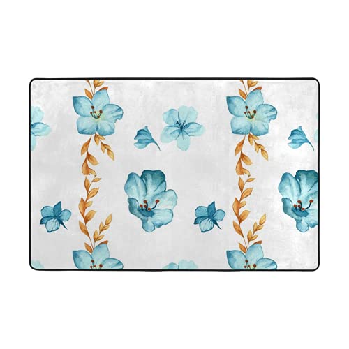 Tapis de sol aquarelle de qualité supérieure en velours épais bleu - 2
