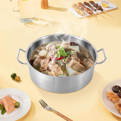 Cacerola de acero inoxidable de 6,8 litros con tapa para caldos 8