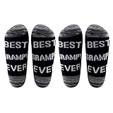 LEVLO Grampy Gift Grandpa Socks Best Grampy Ever Socks Grandpa Gift for Grandpa Men Birthday Gift (2 Pairs/Set - Mid Calf - 1)