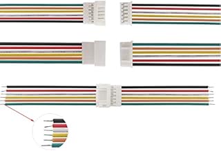 VUNIVERSUM 5 par 10 sztuk Micro JST PH 2.0 6-pinowy wymiar rastra 2 mm złącze wtykowe męskie gniazdo żeńskie z przedłużeniem kabla 10 cm akumulator Lipo akumulator komputerowy komputer PC DIY