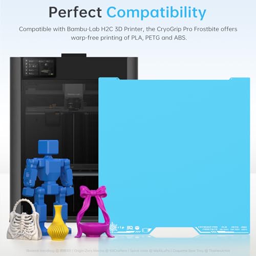 Image of BIQU Cryogrip Pro Frostbite Cold Build Plate Compatible with Bambu-Lab H2C 3D Printer 355x346MM Double-Sided Upgrade Room Temperature Print Removable Surface Platform