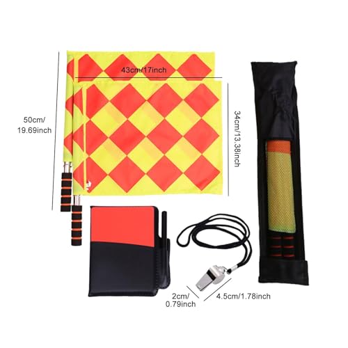 Kit de silbatos y banderas para referees de fútbol miniatura 3