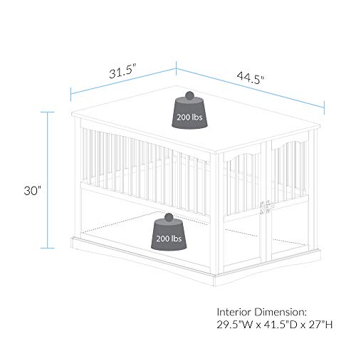 Casual Home Wooden Extra Large Pet Crate, End Table, Espresso - Image 7