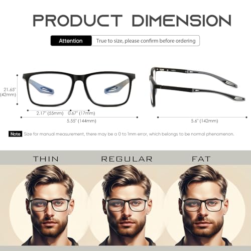 Missfive SPORT MULTI FOCUS READERS 2 Pack Mens Upgraded Unbreakable Multifocus Progressive Reading Glasses thumb #5