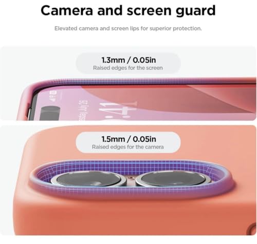 Image of Premium Liquid Silicone Case for iPhone 16 Plus - Slim Full Body Protective Back Cover with Soft Microfiber Lining, Anti-Slip Grip Scratch Resistant Phone Case (Orange)