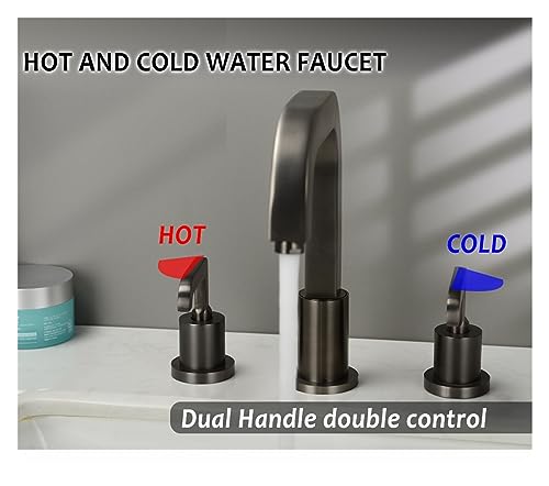 Robinet de lavabo gris pistolet pour vasque sur comptoir moderne - 7