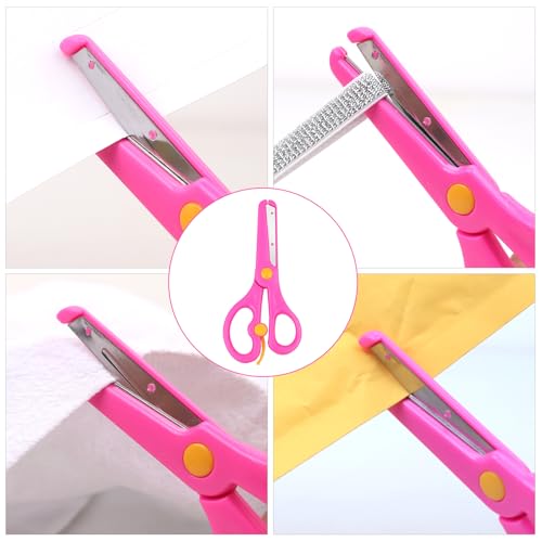 FLOWERUN 4 Stück Kinderschere, Sicherheits Bastelschere für Kinder mit abgerundeter Spitze, mehrfarbiges Set für Vorschule Schule DIY Papierhandwerk (Farbmix)