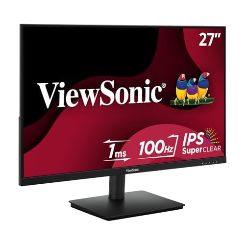 Image of ViewSonic VS2747-H 27 Inch 1080p IPS 100Hz Monitor + LCD-DMA-002 Spring-Loaded Dual Monitor Desk Mounting Arm for 2 Monitors up to 27 Inches