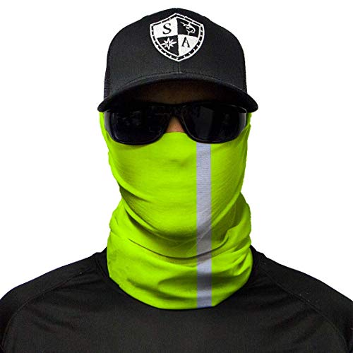 S A CO Official REFLECTIVE ELECTRIC GREEN Face Shield, Perfect for All Outdoor Activities, Protects Face Against the Elements