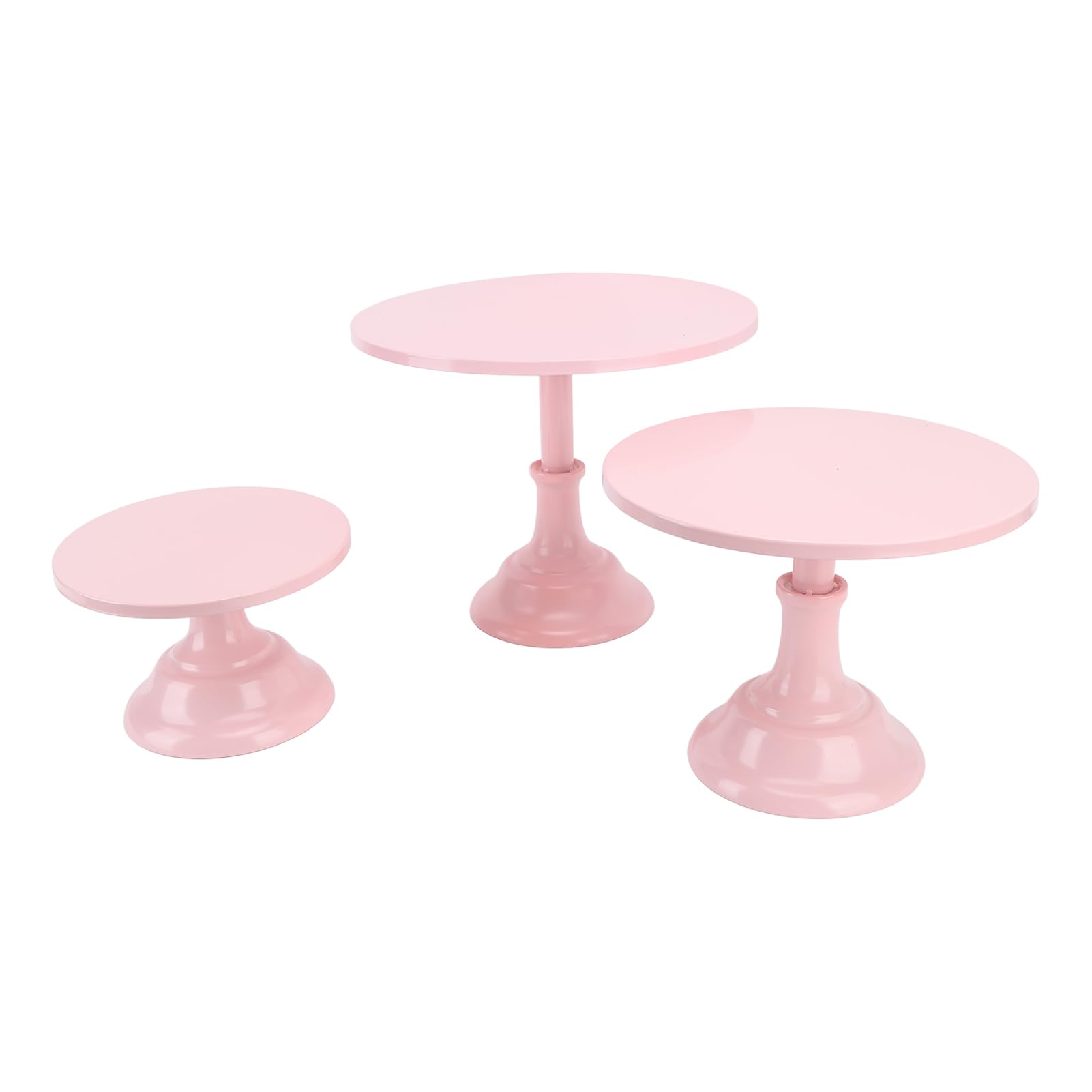 Set di Alzate per Torte da 3 Pezzi, Set di Espositori per Tavolo da Dessert con Alzata per Dolci, Set di Supporti per Cupcake in Metallo, Vassoi per Dolci Torri da Dessert (Rosa)