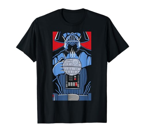 T-shirt Star Wars Darth Vader t-shirt geek Étoile de la Mort avec tasse de café