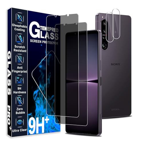 対応 Xperia 1 IV ガラスフィルム 覗き見防止 【国産旭硝子素材製?2枚のぞき見防止 フィルム+2枚カメラレンズフィルム】Xperia 1 IV SO-51C SOG06 保護フィルム のぞき見防止 エクスペリア 1 IV フィルム 強化ガラス