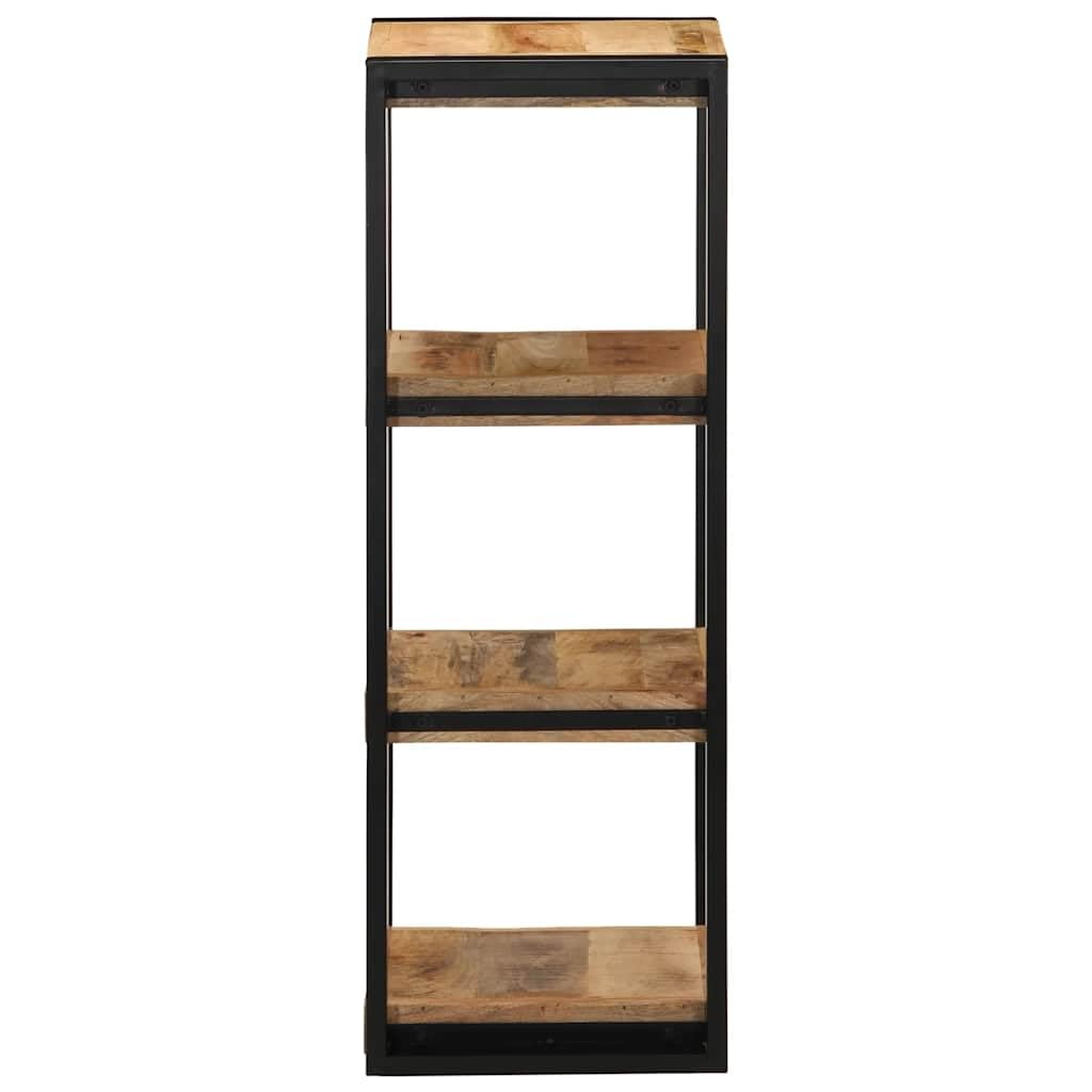 Estantería de pared de 35 x 35 x 100 cm, madera maciza de mango con acabado natural, diseño moderno, resistente y ahorra espacio, para salón, oficina, dormitorio