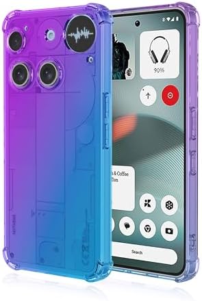 Phone Case for Nothing Phone 3 Case Crystal Clear Cases Gradient Slim Anti Scratch TPU Shockproof Protective Cover for Nothing Phone 3 Purple/Blue