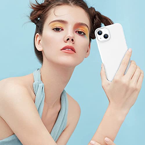 Image of DIZORO Silicone Back Case for iPhone 14 Plus, Soft-Touch Phone Microfiber Silicone Back Cover for iPhone 14 Plus-White