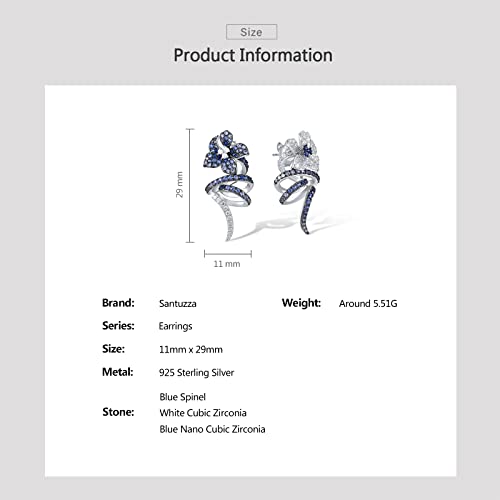 Santuzza 925 Sterling Silver Gemstone Fancy Dangling Stud Earrings for Women4