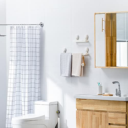 Porte-serviettes mural blanc réutilisable pour optimiser le rangement douche - 5