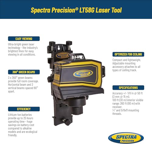 Spectra Precision LT58G Green Laser Level Tool thumb #1