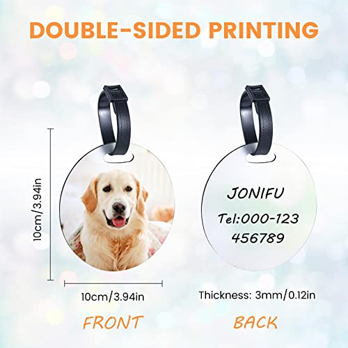 Image of Personalized Luggage Tags for Suitcase Bulk Custom Luggage Name Tags Identifiers with Photo Text Logo Customized Travel Golf Bag Tags with Strap for Women Men