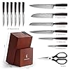 15-Piece Knife Set with Block for Kitchen, with Built-In Sharpener, Stainless Steel Ultra Sharp Blades, Ergonomic Pakkawood Handle, Essentials Chef Knives Set