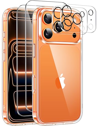 Guisessy 5 en 1 Funda para iPhone 17 Pro, Transparente