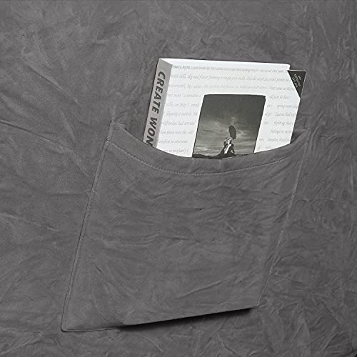 Funda de sillón extensible de terciopelo relax gris de tres plazas lavable 6