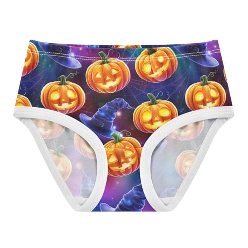 Joisal Fun Girls Underwear Toddlers 2t Cotton Panties Little Girl Halloween Pumpkins Purple Cap Kids Undies Briefs
