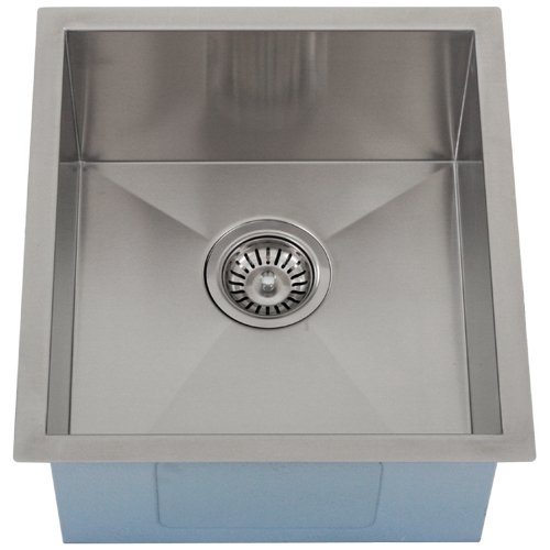 Phoenix 16" Undermount 16 Gauge Stainless Steel Square Kitchen Bar Sink Zero Radius #TOP1
