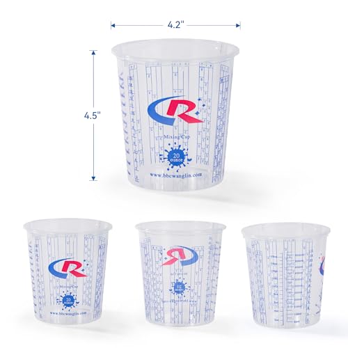 Juego de vasos medidores plásticos 20 oz con tapas 36 pcs miniatura 5