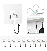 10 Pieces Large Wall Hooks for Hanging Heavy Duty 22lb(Max),Coat and Towel Adhesive Hooks,Wall Ha...