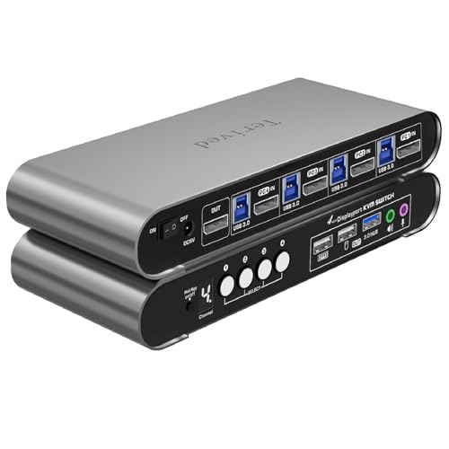 KVM DP USB 3.0 4K 144Hz : optimisez votre bureau de télétravail multi-ordinateurs