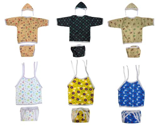 Image of TANGY Adorable Newborn Dress with Built-in Mittens for Extra Warmth and Style Top Set (Pack of 3)