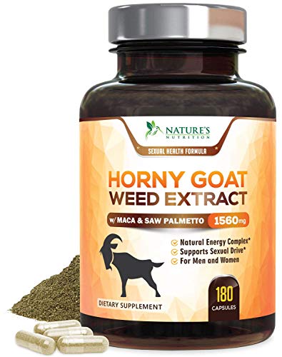 Horny Goat Weed Extra Strength 1560mg for Men & Women, Supports Natural Desire, Stamina & Strength with Maca, L-Arginine, Saw Palmetto & Tongkat Ali, Made in USA, Best Energy - 180 Capsules Horny Goat Weed Extra Strength 1560mg for Men & Women, Supports Natural Desire, Stamina & Strength with Maca, L-Arginine, Saw Palmetto & Tongkat Ali, Made in USA, Best Energy - 180 Capsules