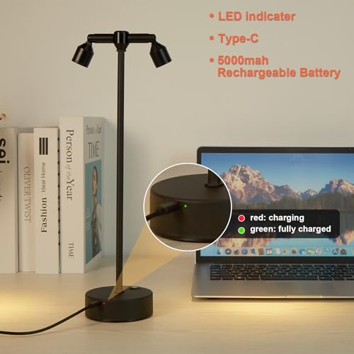 IMAGE Rechargeable Cordless Spotlight, Table Spotlight Accent Lighting for Plants Pictures Artwork Jewelry Showcase Model Display Shelves Cabinet Table Lamp for Home Restaurant Dinner Bar Warm White by IMAGE - Used condition - Image 6