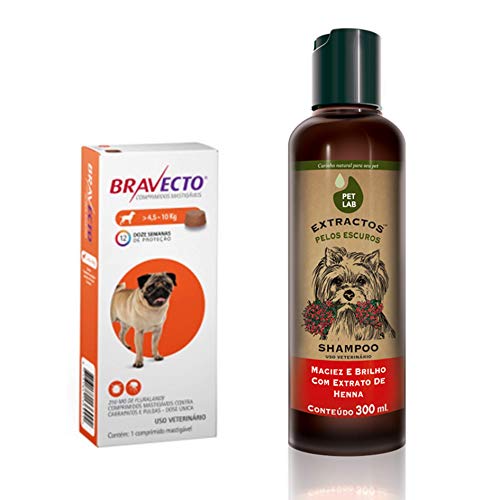 Kit Bravecto Comprimido mastigável 250 mg + Shampoo PetLab Extractos Pelos Escuros 300mL, Bravecto &