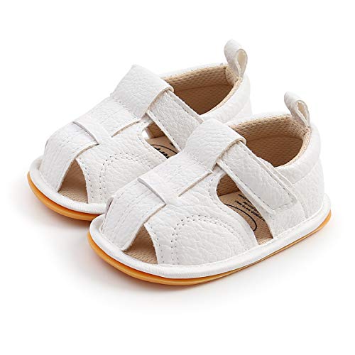 Image of RVROVIC Baby Boys Girls Sandals Premium Infant Summer Outdoor Shoes PU Lightweight Soft Anti-Slip Sole Toddler Prewalker