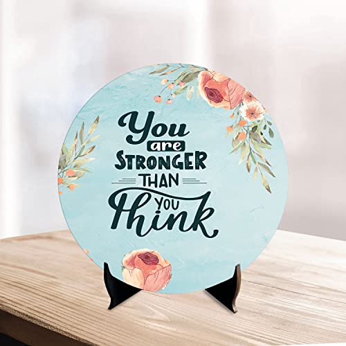 Artvibes Wooden Your are Stonger Than You Think Showpieces Art with Motivational Quotes for Table Decor |Office Desk | Home Decoration | Living Room | Modern Art Decorative Gifting Item (SP_1217)