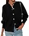 PRETTYGARDEN Cardigan Sweaters for Women Trendy Long Sleeve Open Front Button Down Jacket 2025 Fall Clothes Winter Coats (Black,Medium)