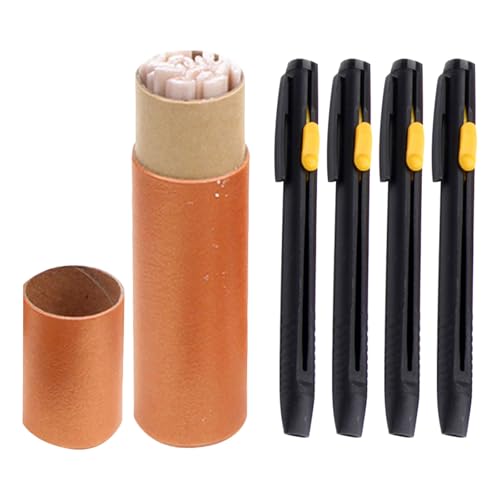 Mobestech Stylo à Craie Effaçable la Chaleur pour Couture Lot 4 Stylos 20 Recharges Blanches Marqueur de Tissu Précis et Rechargeable pour Quilting, Bricolage et Confection de Vêtements