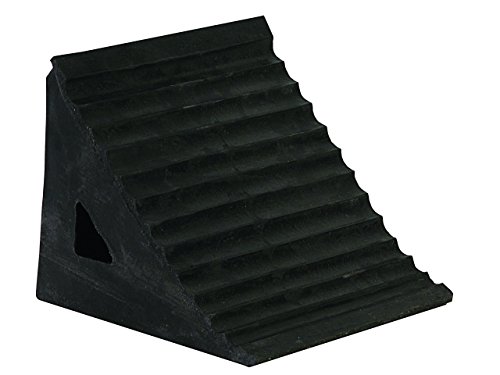 Buyers Products WC796R Reinforced Rubber Wheel Chock with Chain Eye, 7 x 9.5 x 7 in, Sun, Oil & Salt Resistant, Keeps Vehicles & Trailers in Place, Heavy Duty Wheel Chocks for Cars, Trucks & RVs
