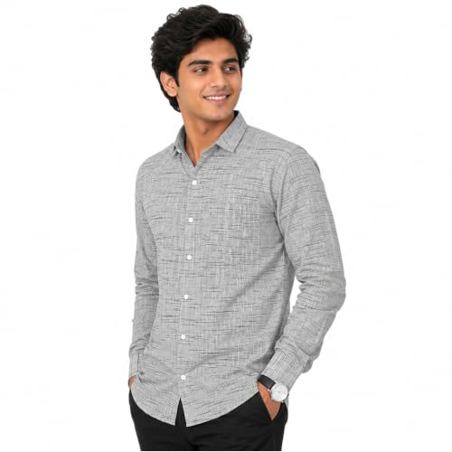 Image of Men's Khadi Cotton Regular Fit Shirt | Full Sleeve Breathable Casual & Office Wear Shirt for Men