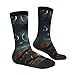 XZDWPY Moon Stars and Planets Unisex Mid-Calf Socks 2 Black-1 Polyester Skin-Friendly Moisture-Wicking Fashionable Crew Socks
