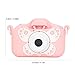 Tyenaza Mini Digital Kids Camera, 20MP Pink Cartoon Style Video & Selfie Camera, Rechargeable Toddler Toys, Excellent Gift for Boys or Girls