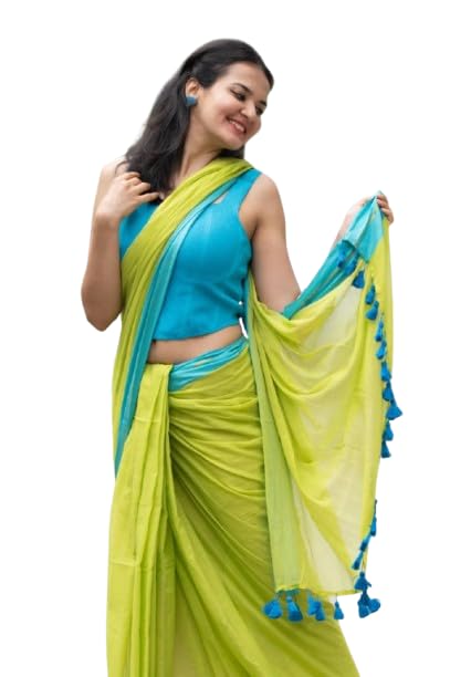 Sudip callection Handloom Mul Cotton Saree for Women – Bottle Green with Pink Border Golden Zari Line & Tassel Pallu-picture-36