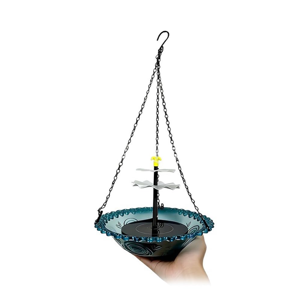 Jnchdghwa Solar Powered Hanging Bird Bath Fountain with Water Pump Solar Cascade Hummingbird Water Fountain