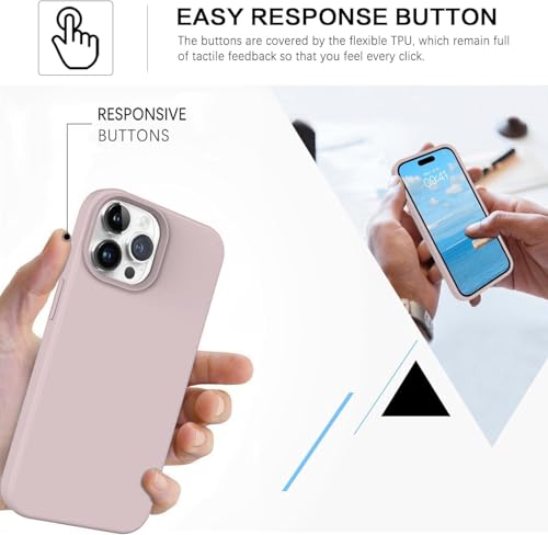 Image of DIZORO Microfiber Candy Case Compatible for iPhone 14 PRO, Shockproof Slim Back Cover Liquid Silicone Case (Sand Pink)