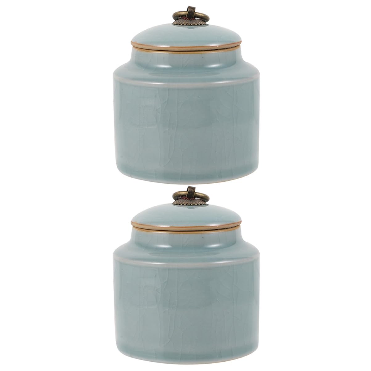 Contenitori in Ceramica Design Creativo e Raffinato Coperchio Ermetico 2 Pezzi per Conservare Alimentari Grande Capacità in Uffici e Negozi