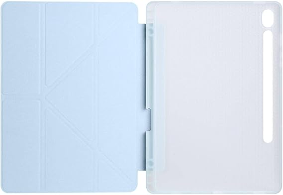 Kilifplus Samsung Galaxy Tab S10 FE ile Uyumlu Kılıf Tri Folding Silikon Kalem Bölmeli Katlanabilir Standlı PU Deri Yumuşak Kapak, Tablet Kılıfı [Akıllı Kapak, Uyku Modlu], Mavi