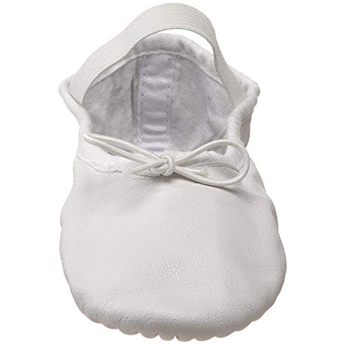 Bloch Dance Girl's Dansoft Full Sole Leather Ballet Slipper/Shoe, White, 13.5 X-Narrow Little Kid